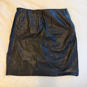 Talula Black Faux Leather Pencil Skirt